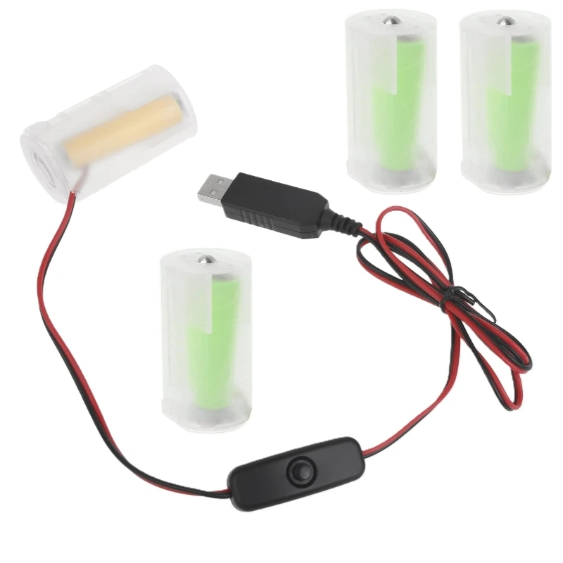 USB-кабель питания ADWE для батареи LR20 D, замена батареи 6 В, многоразовая батарея