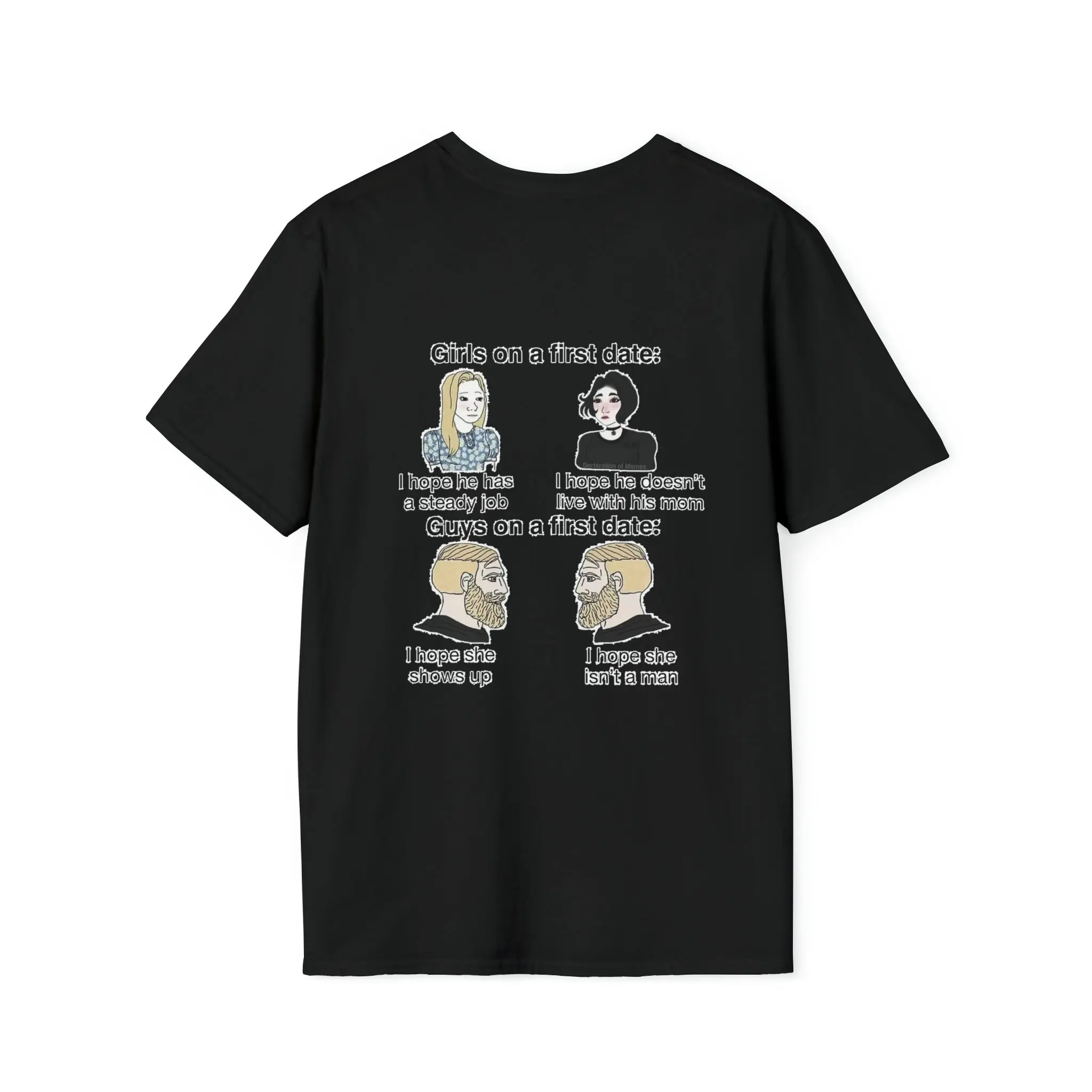 Hope She's not a man dating мужские проблемы Social destruction_02 BackPrint Softstyle Темная футболка