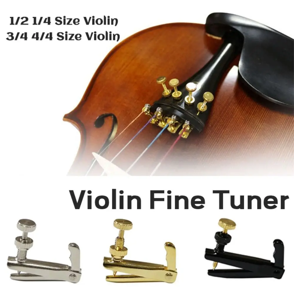 4PCS/Set Metal Violin Fine Tuner for 1/2-1/4 3/4-4/4 Size Violin Violin Parts Fiddle String Adjuster