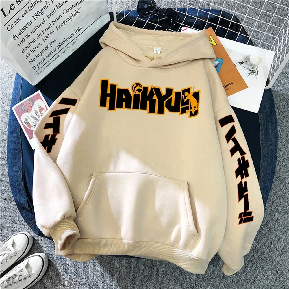 Японская Толстовка с принтом манга Haikyuu, мужской пуловер в стиле хип-хоп, Свитшот