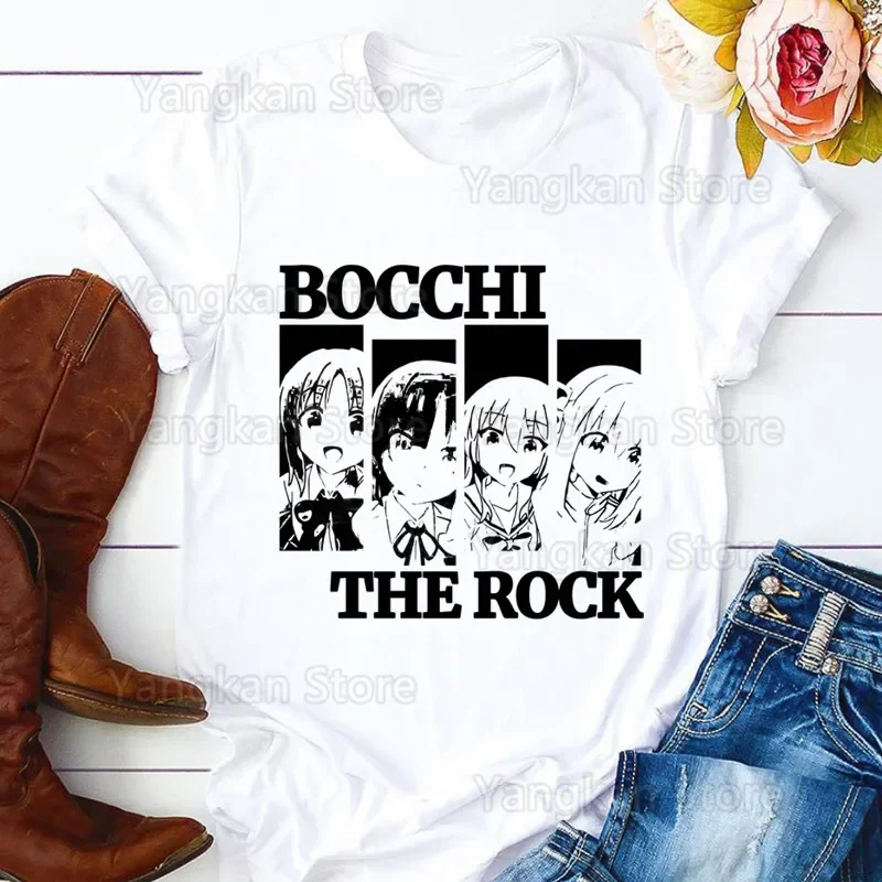 Фото Музыкальная группа аниме Bocchi The Rock Hitori BocchiЖенская футболка с графическим рисунком Милая женская футболка Женская футболка 90-х годов Футболка для девочек №2