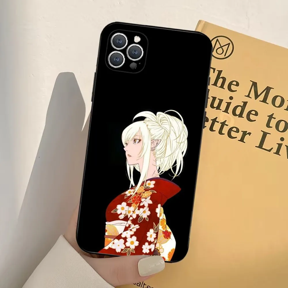 Фото Чехол для телефона M-Monogatari Series с аниме для iPhone 16,15,14,13,12,11,Pro,X,XS,Max,XR,Plus,Mini Soft Black Cover №5