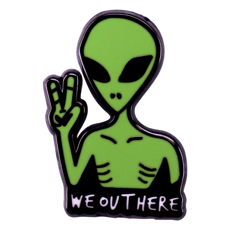 Эмалированная брошь в стиле аниме «We here», для одежды