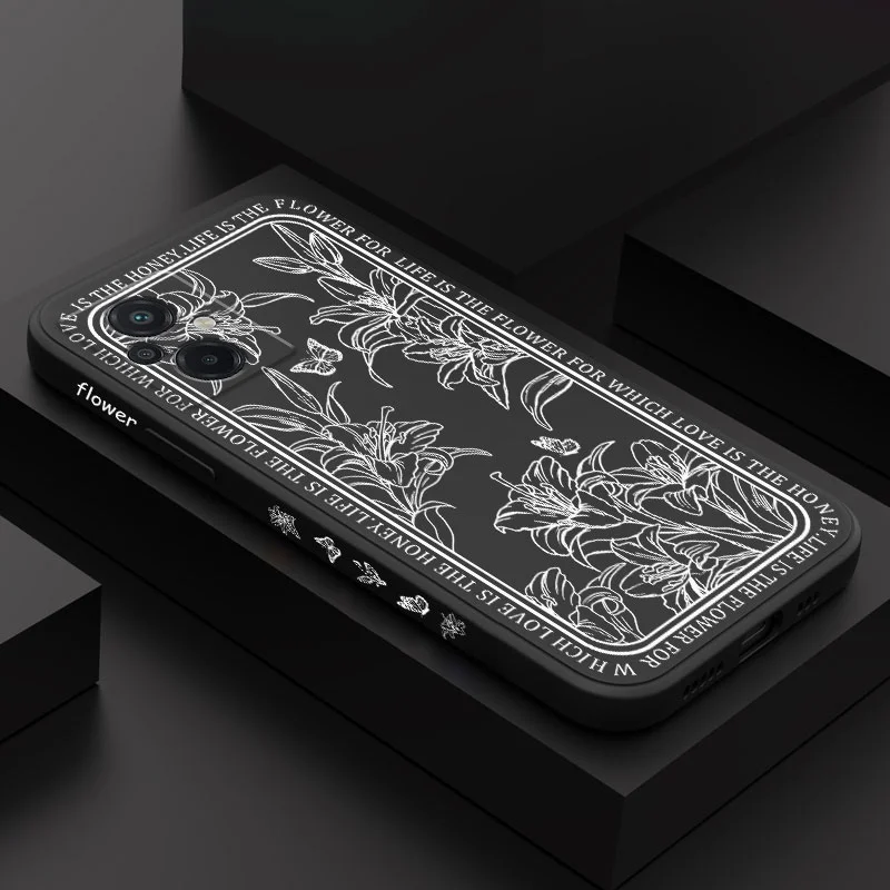 Фото Чехол для телефона Line Rich Flower для Xiaomi Poco X6 M5 M5S F5 X5 F4 X4 M4 F3 M3 X3 F2 Pro X2 4G 5G GT, силиконовый чехол №2