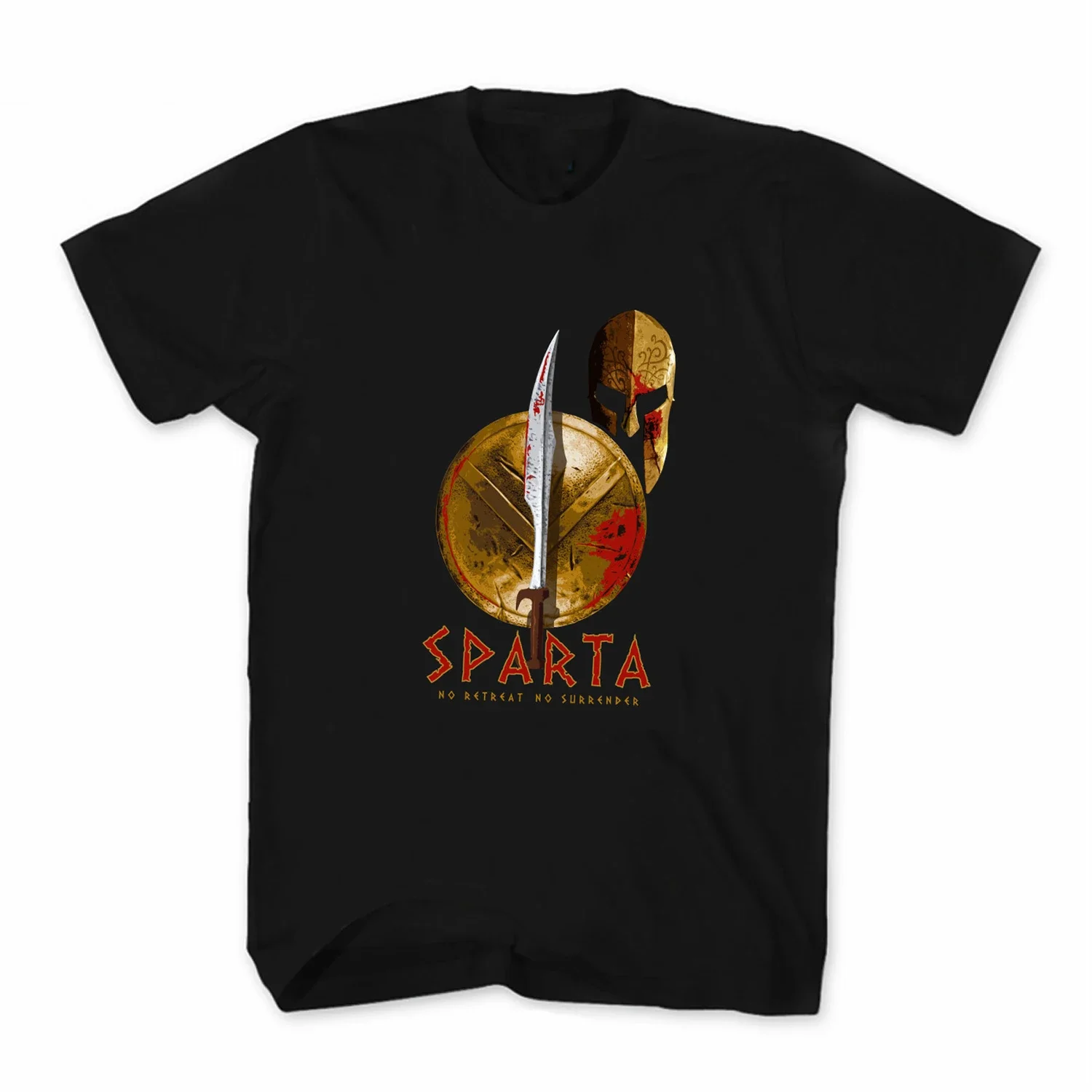 Футболка No Retreat No Surrender Spartan Warriors. Летняя хлопковая мужская футболка с коротким рукавом и круглым вырезом, новинка S-3XL