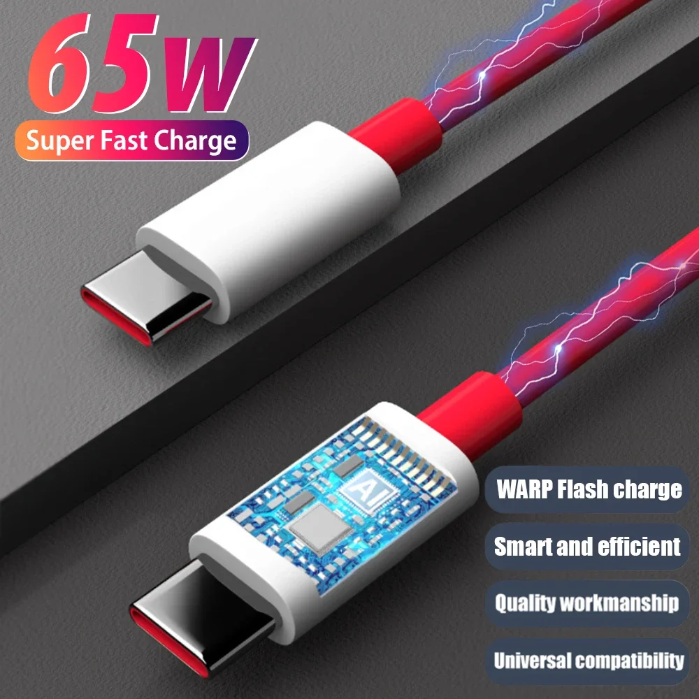 Фото USB-кабели для быстрой зарядки Oneplus Ace, 65 Вт, 12, 11, 10T, 9 дюймов №2