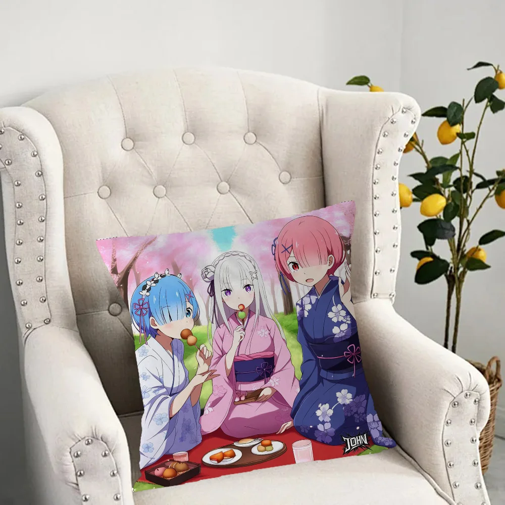 Фото Искусственная Подушка Re:Zero, персонализированный подарок 45x4 5, декоративные подушки для дивана №4