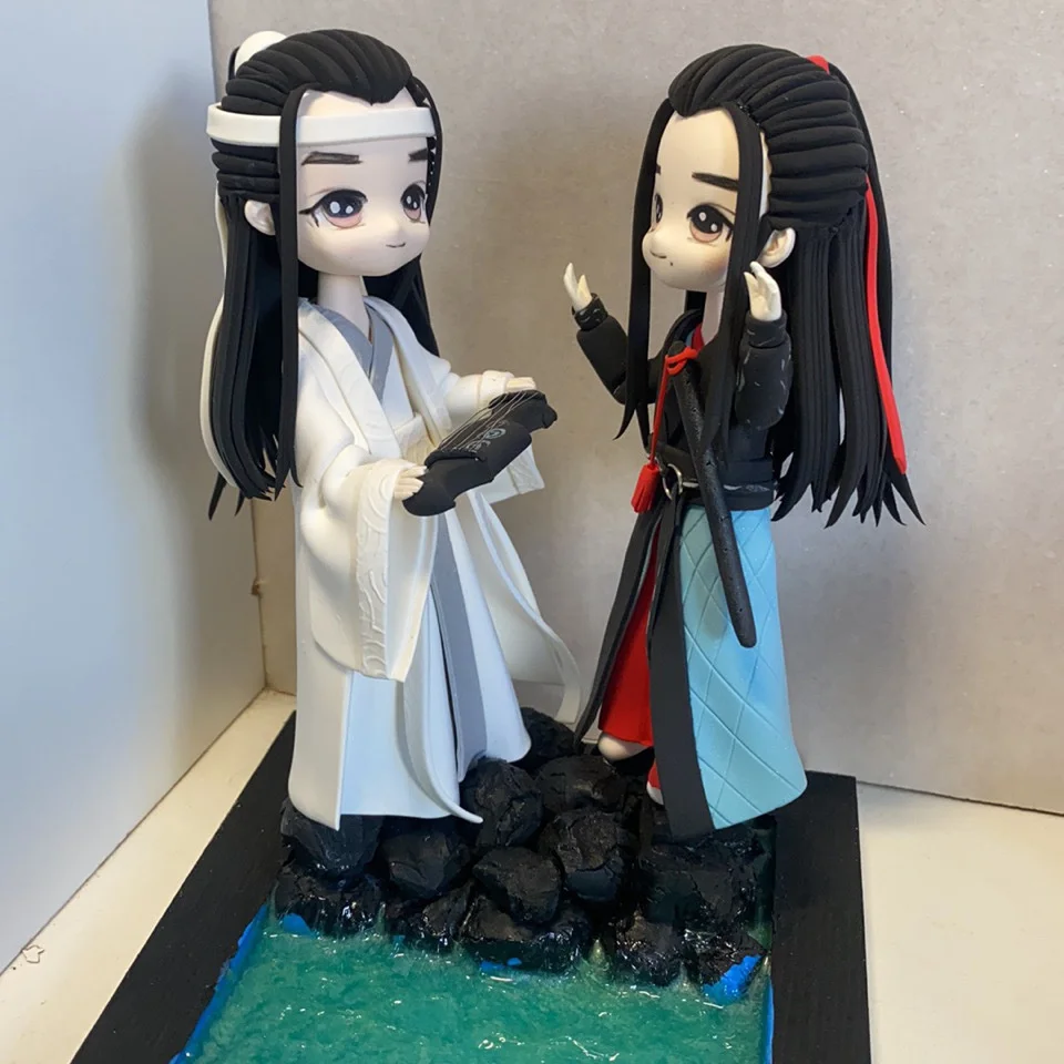 Неразобранный Вэй усян Lan Wangji глиняная кукла Chenqingling глиняная кукла MDZS глина ручной работы глиняная кукла парный подарок
