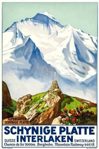 1b, плакат Шинжега, Швейцария 36, дорожный постер, реклама в стиле ретро, 5 размеров до 20x30