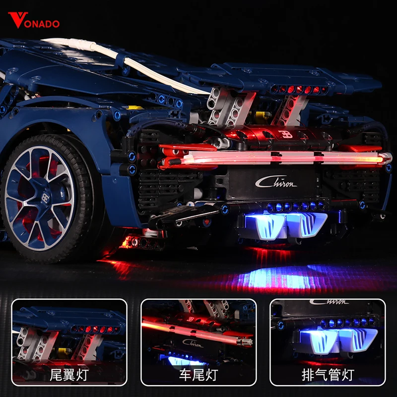 Комплект светодиодных фонарей своими руками для LEGO 42083 Hypercar (только светодиодный светильник, без модели блоков) (art.: 3920cf1c69021) - 3920cf1c69021