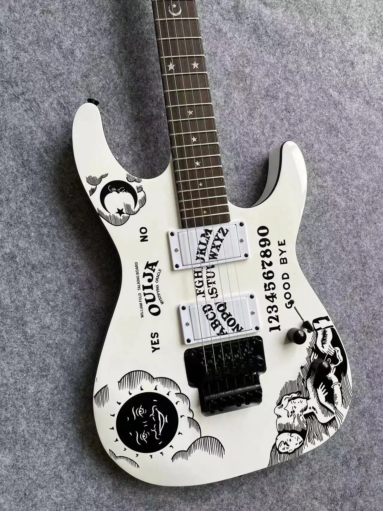 Высочайшее качество ESP Custom Shop KH-2 Ouija Kirk Hammett Cynthia Белая электрогитара