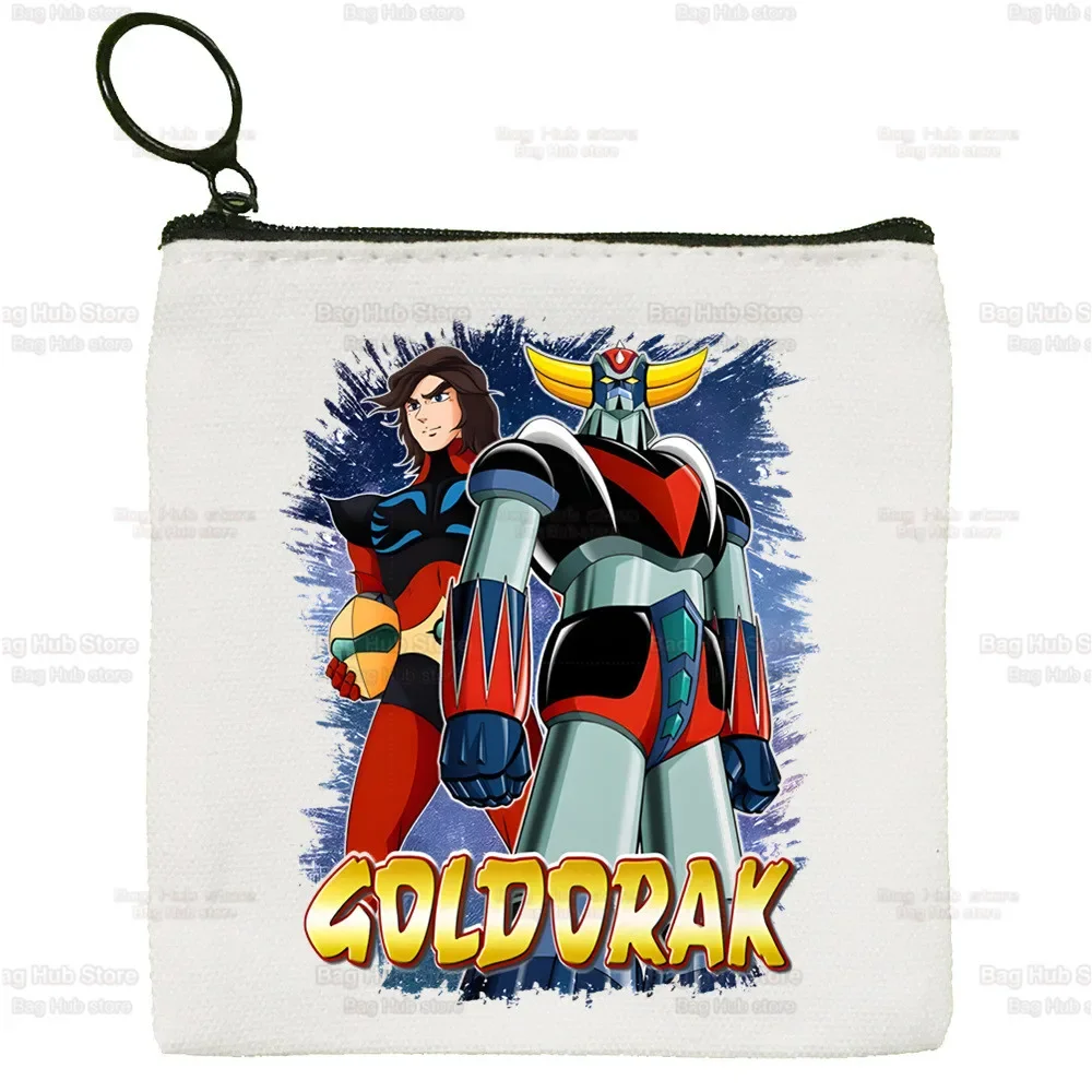 Холщовая Сумка Манга Goldorak Ufo Robo из аниме, чисто белая сумка, сумка на молнии Mazinger grenaver, сумка для монет, сумка для монет, клатч