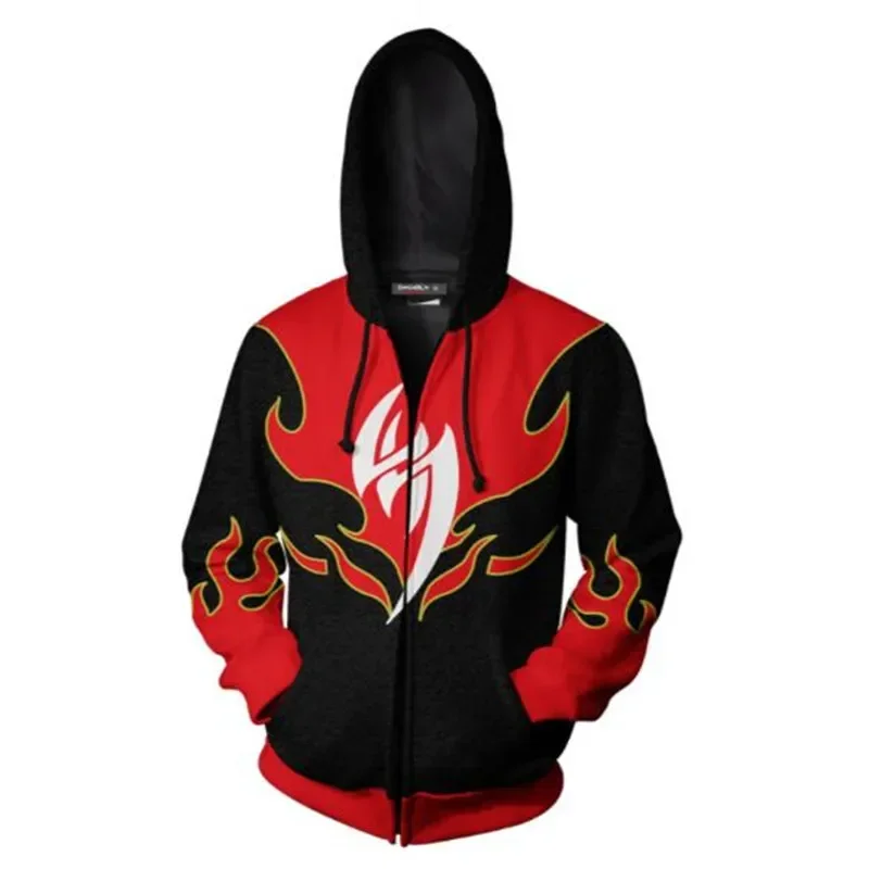 Боевые игры Tekken Kazama Jin, карнавальный костюм, толстовка на молнии, мужской и женский повседневный спортивный свитер
