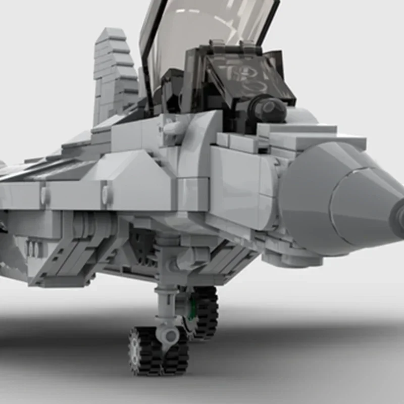Фото Moc строительные кирпичи, военная модель MiG-29, двойной двигатель, воздушный контроль, истребитель, технология, блоки, подарок, рождественские игрушки, наборы «сделай сам», сборка №4