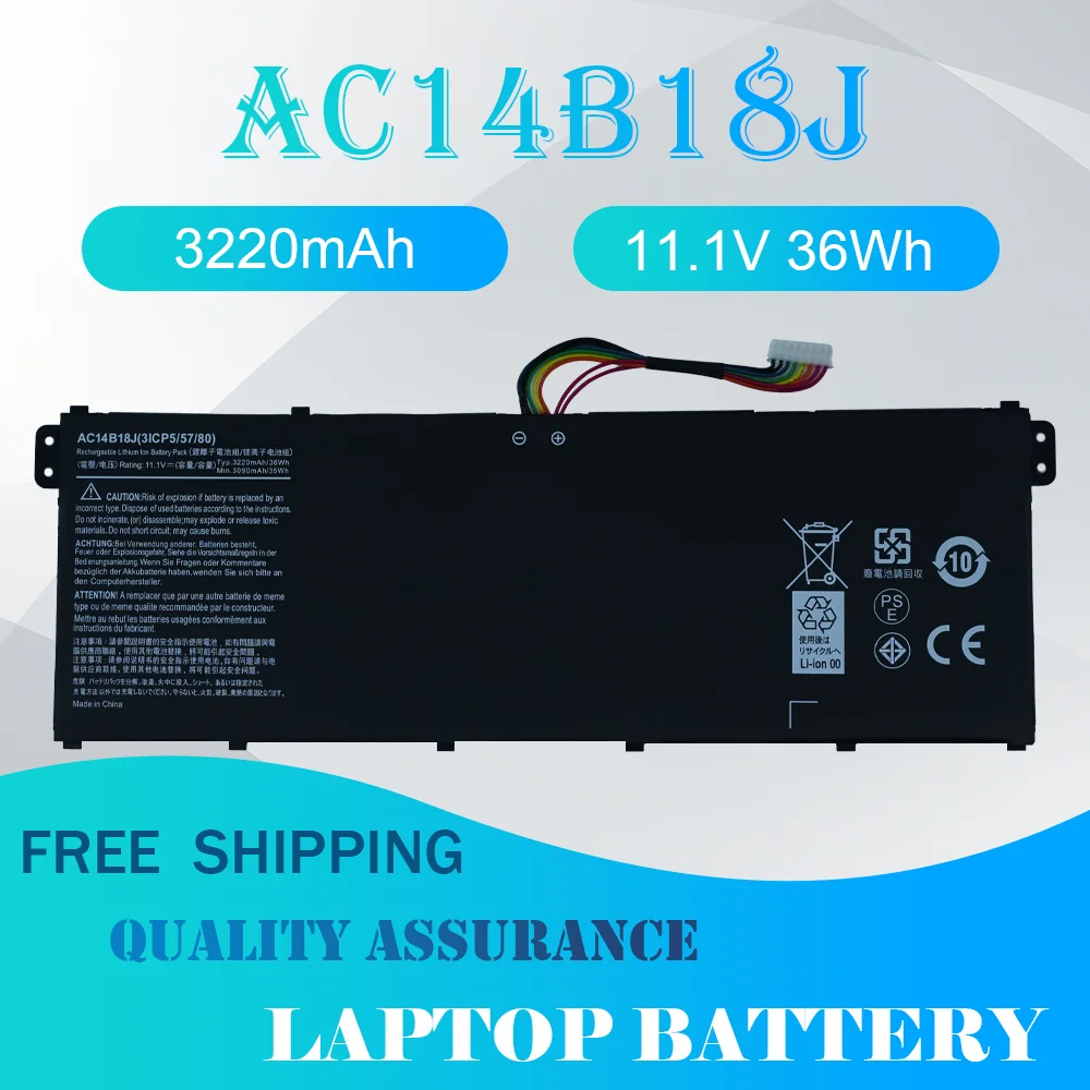 AC14B18J Аккумулятор для ноутбука Acer Aspire E3-111 E3-112 E3-112M ES1-531 MS2394 B115-MP EX2519 N15Q3 N15W4 AC14B13J