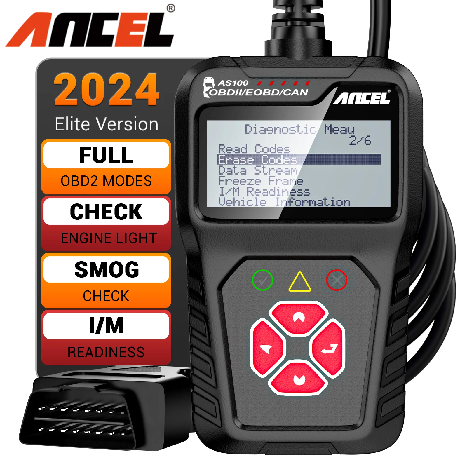 Новый ANCEL AS100 OBD2 считыватель кодов автомобильный сканер автомобильный универсальный сканер OBD2 проверка диагностических инструментов двигателя автоматическое сканирование