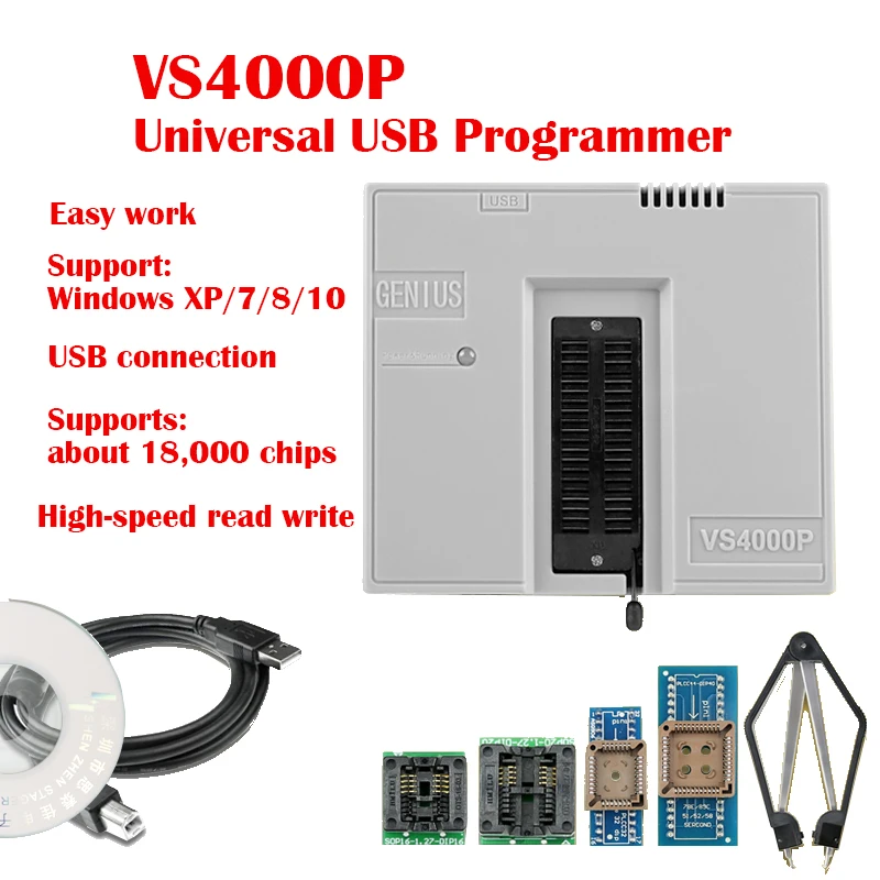 Фото Серия VSpeed VS4000P Стать VS4000 VS4000+ лучше, чем G540 TL866CS TL866 Поддержка программатора 18000 + комплект чипов №2