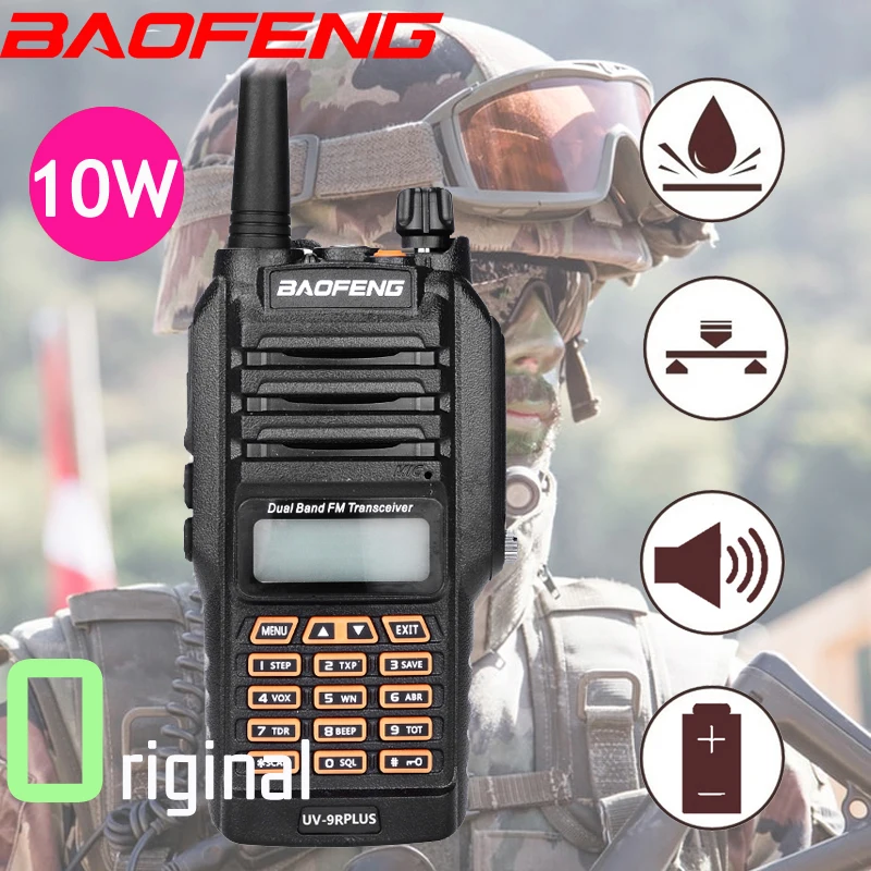 Оригинальный портативный Радиоприемник Baofeng VHFUHF twowayRadio uv9rplus Hunt 10 км