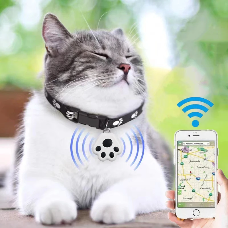 Мини GPS-трекер в форме кошачьей лапы, Bluetooth 5,0, устройство против потери, Детский кошелек для сумки, отслеживание для IOS/ Android, смарт-локатор