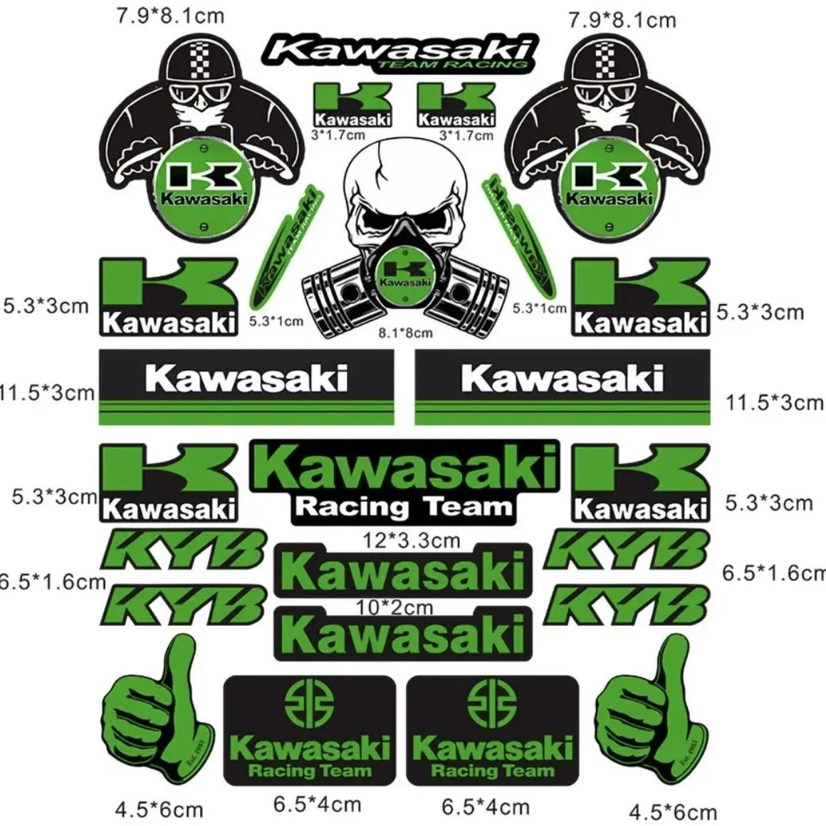 Для Kawasaki Vulcan S Z750 Z900 Z650 ZX-6R Classic 250 Ninja 650 H2 логотип мотоцикла водонепроницаемые наклейки светоотражающие виниловые галочки (art.: 3920cff333b50) - 3920cff333b50