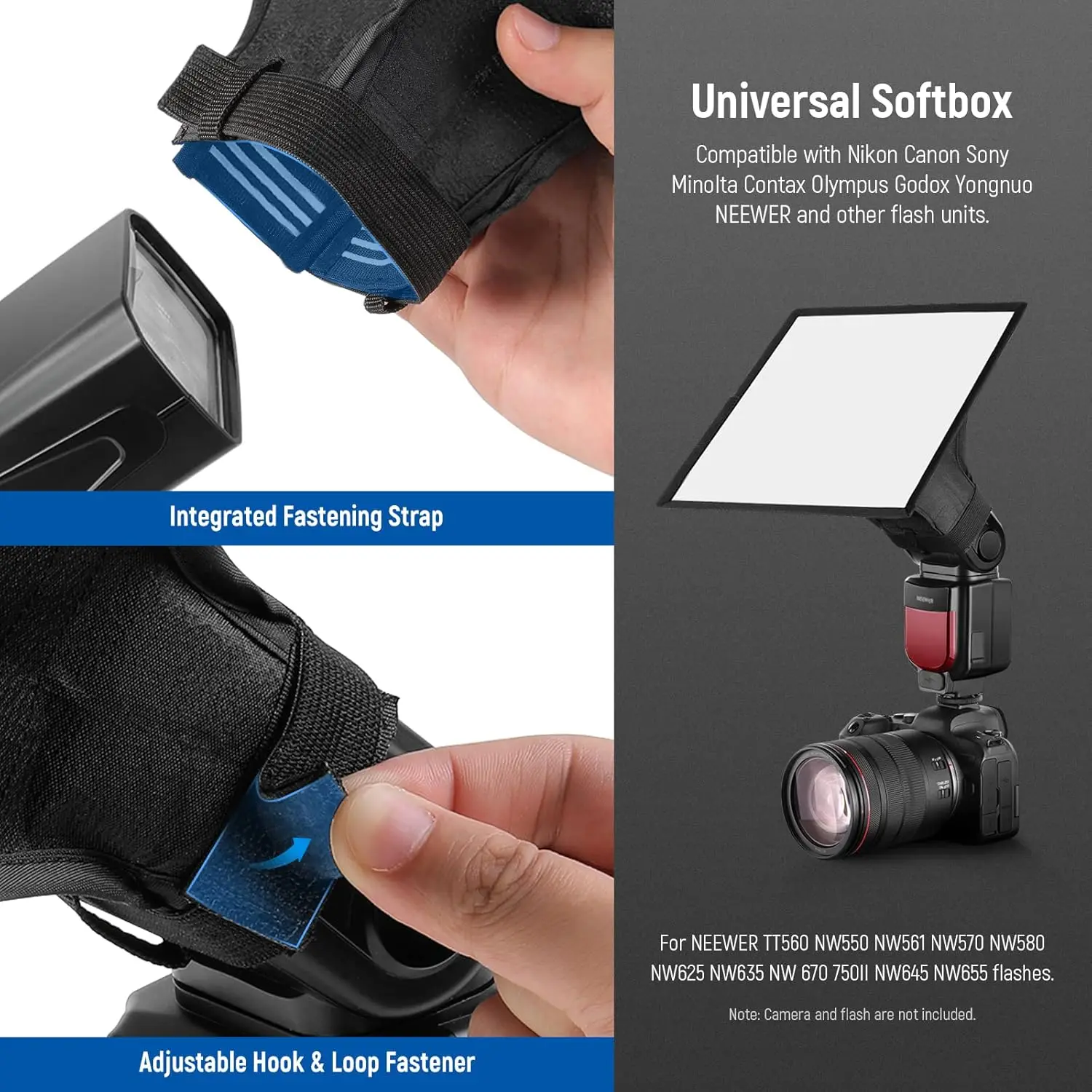 Фото Altura Photo Flash Diffuser Light Софтбокс 6x5 дюймов (универсальный, складной с чехлом для хранения) для Canon, Yongnuo и Nikon Speedli №3