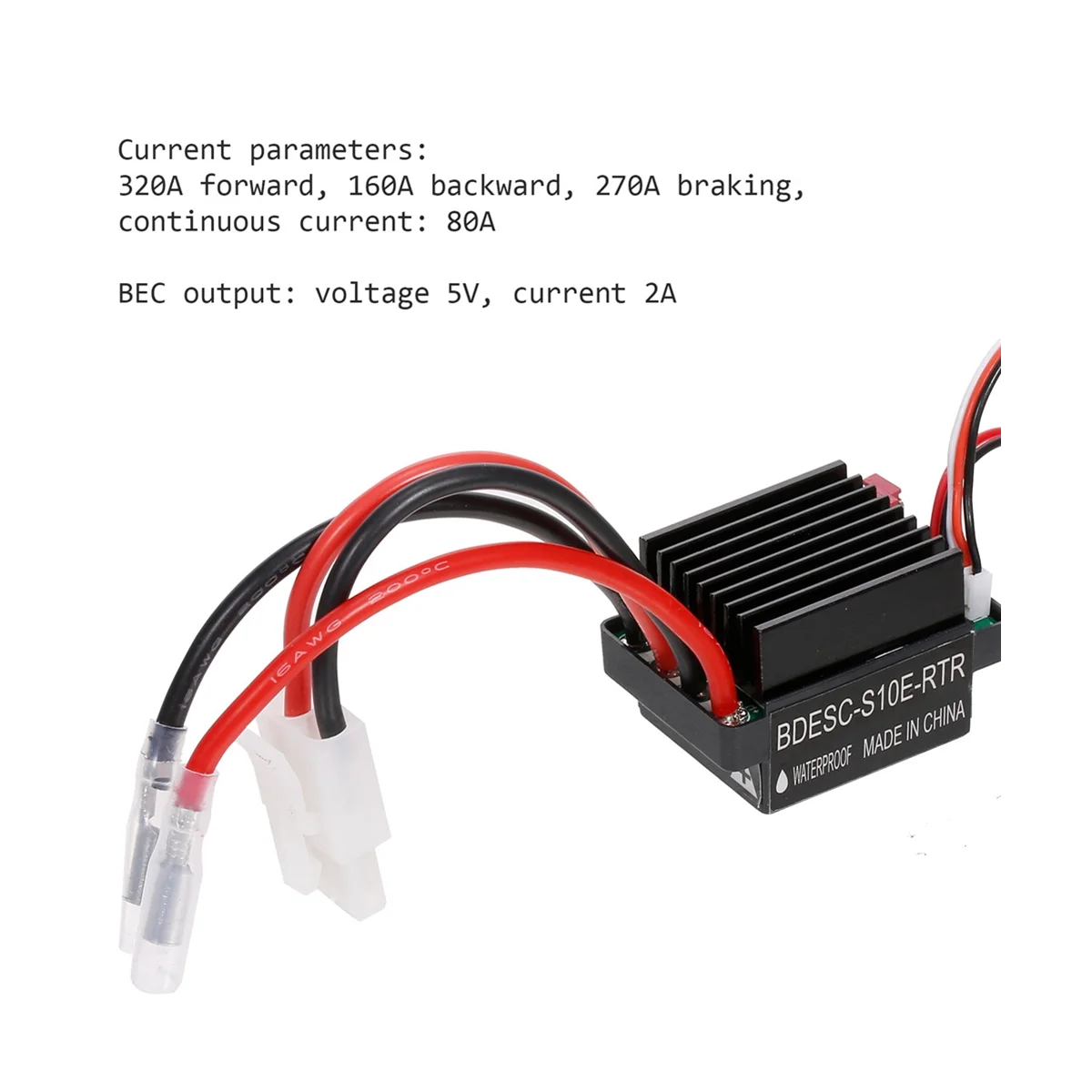 Фото Контроллер скорости электродвигателя с щеткой ESC 320A для радиоуправляемых лодок и лодок, 6-12 В №3