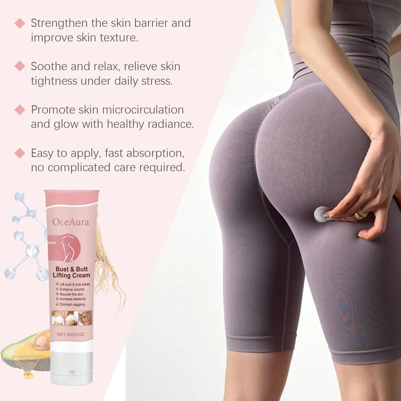 Фото Крупный крем для бедер Fast Grow Plump Butt Nourish Moisturize Big Ass Prevent Sag Enhance Sexy High Hip Cream для ухода за ягодицами №3