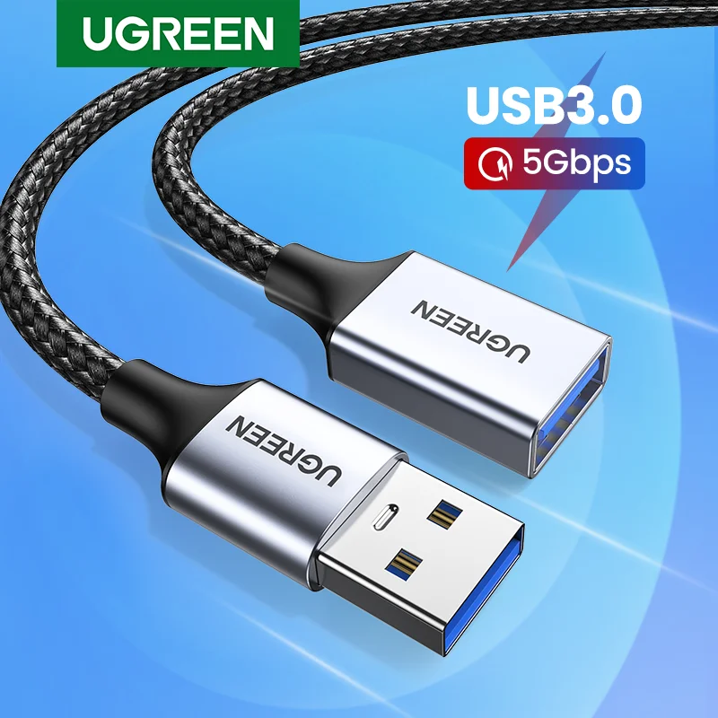 Ugreen USB 3,0 кабель USB удлинитель мужской и женский кабель для передачи данных USB3.0 удлинитель шнур для ПК ТВ USB удлинитель