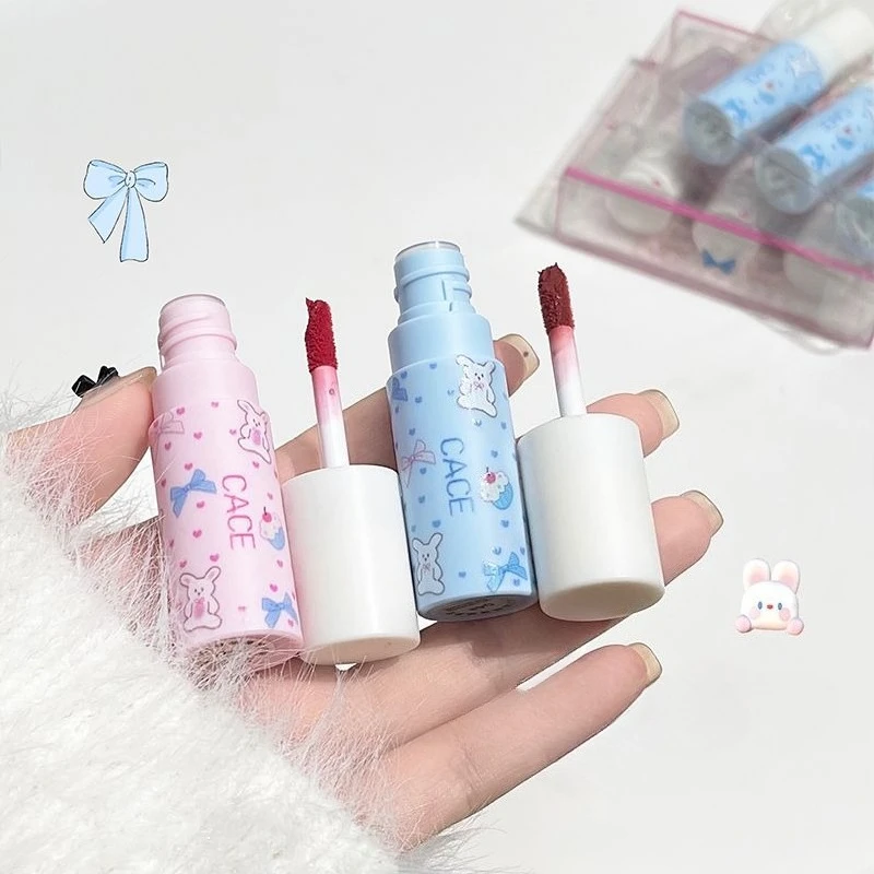 Фото MINISO KUROMI, новый высокий внешний вид, милая корейская глина для губ для девочек, матовая бархатная помада без цвета, выцветающая без чашки, студенческая помада №5