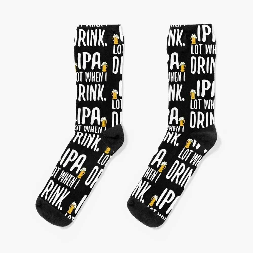 Забавные IPA Лот When I Drink Craft Пиво Drinker Носки подарки хлопковые рождественские чулки Женские носки Мужские