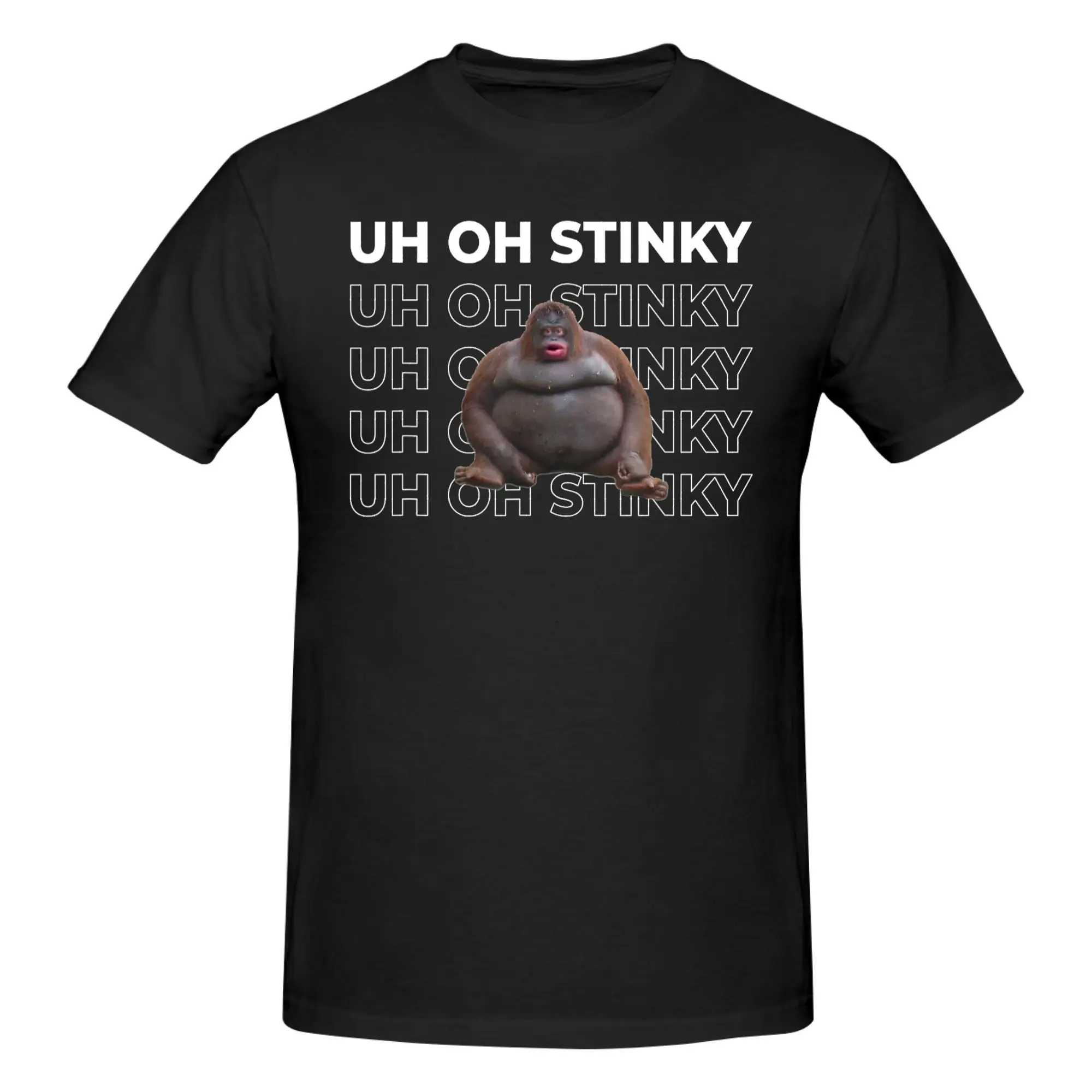 1 шт. забавная футболка из 100% хлопка с мемом «Uh Oh Stinky» и мемом Le Monke, топы для мужчин