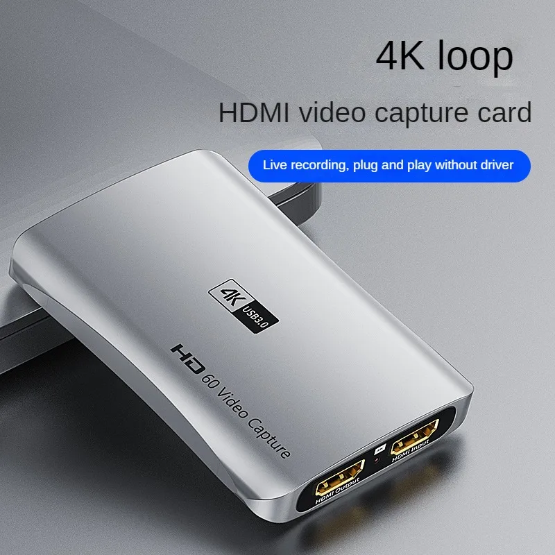 Карта видеозахвата с высоким разрешением 4K 60 Гц, HDMI, USB 1080, с кольцевым выходом, P 60 кадров, для игр, потоковой записи в реальном времени