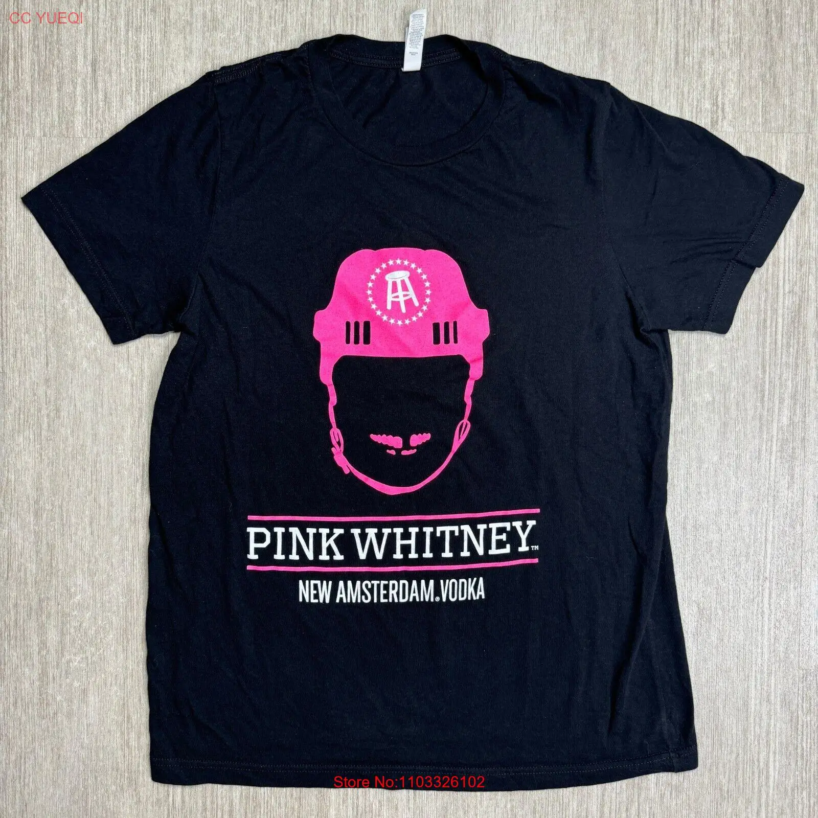 Женская рубашка Pink Whitney New Amsterdam водка, черная, с круглым вырезом, L вечерние, пляжный топ