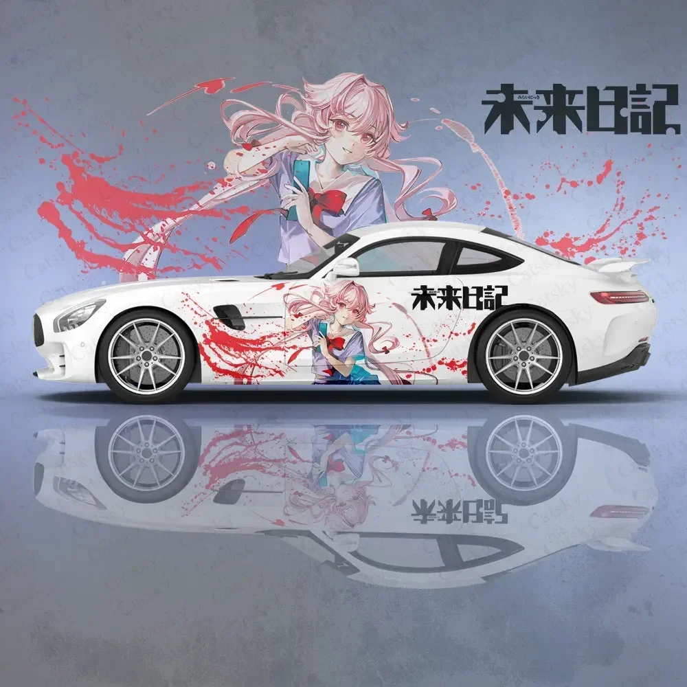 Фото Дневник будущего, наклейка на кузов автомобиля, аниме Itasha, виниловая боковая наклейка на автомобиль, наклейка для декора автомобиля, защитная пленка для автомобиля №5