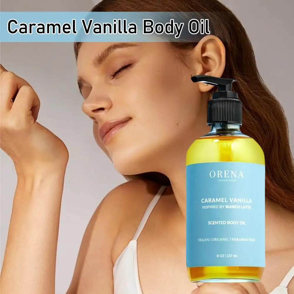 Карамельное ванильное ароматическое масло для тела 237 мл Orena Fragrances Масло для тела, увлажняющее и питательное средство для ухода за кожей, согревающее масло для тела