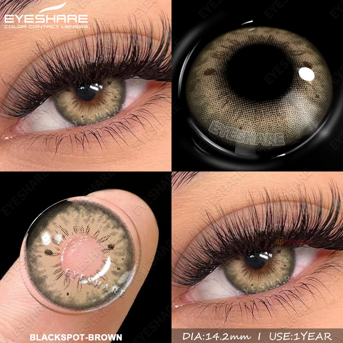 Фото EYESHARE натуральные цветные контактные линзы для глаз 2 шт. синие контактные линзы коричневого цвета глаз серые красивые зрачки ежегодные зеленые линзы №3