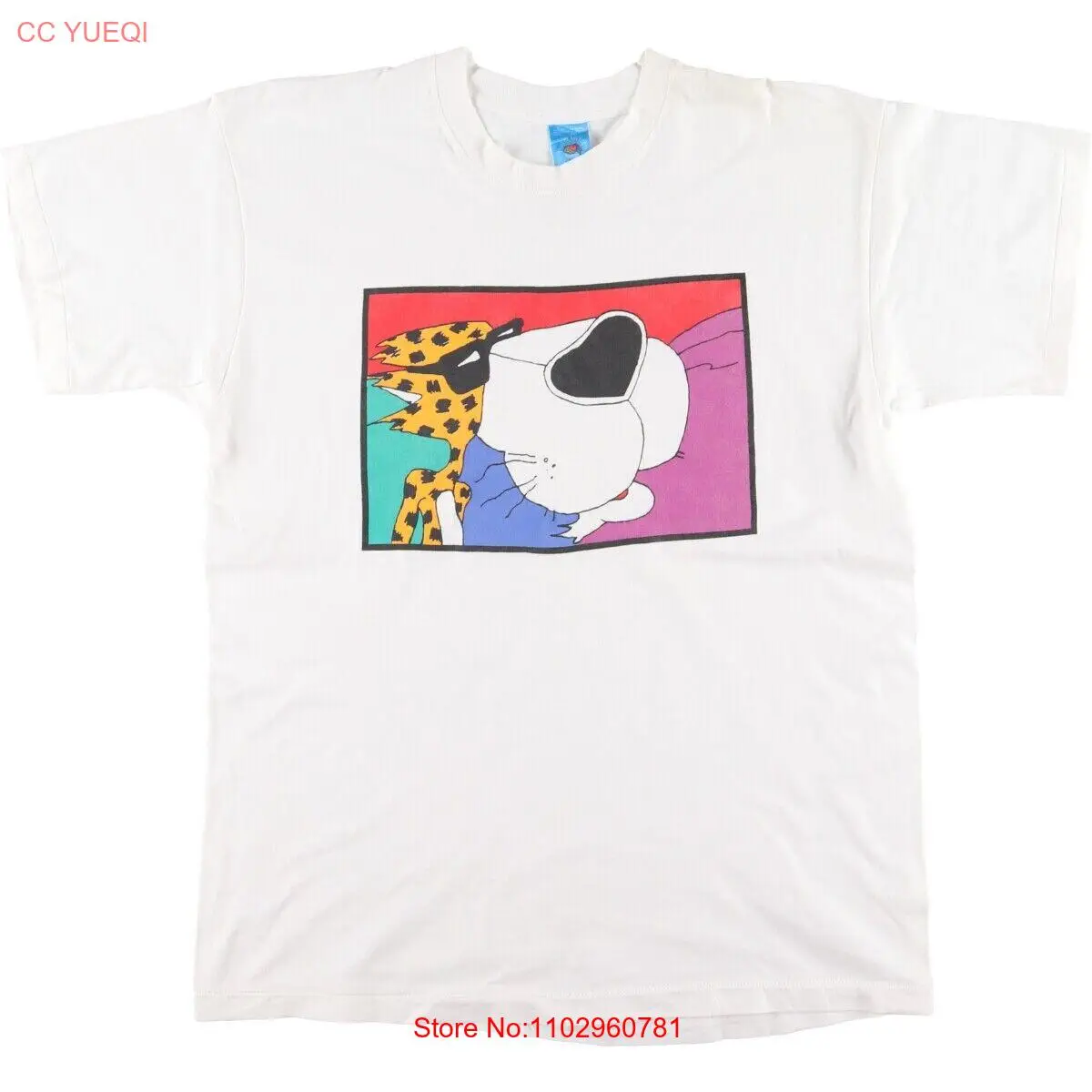 Мужская рекламная футболка Fruit of the Loom Chester Cheetah с 90-х годов, винтажная, XL...