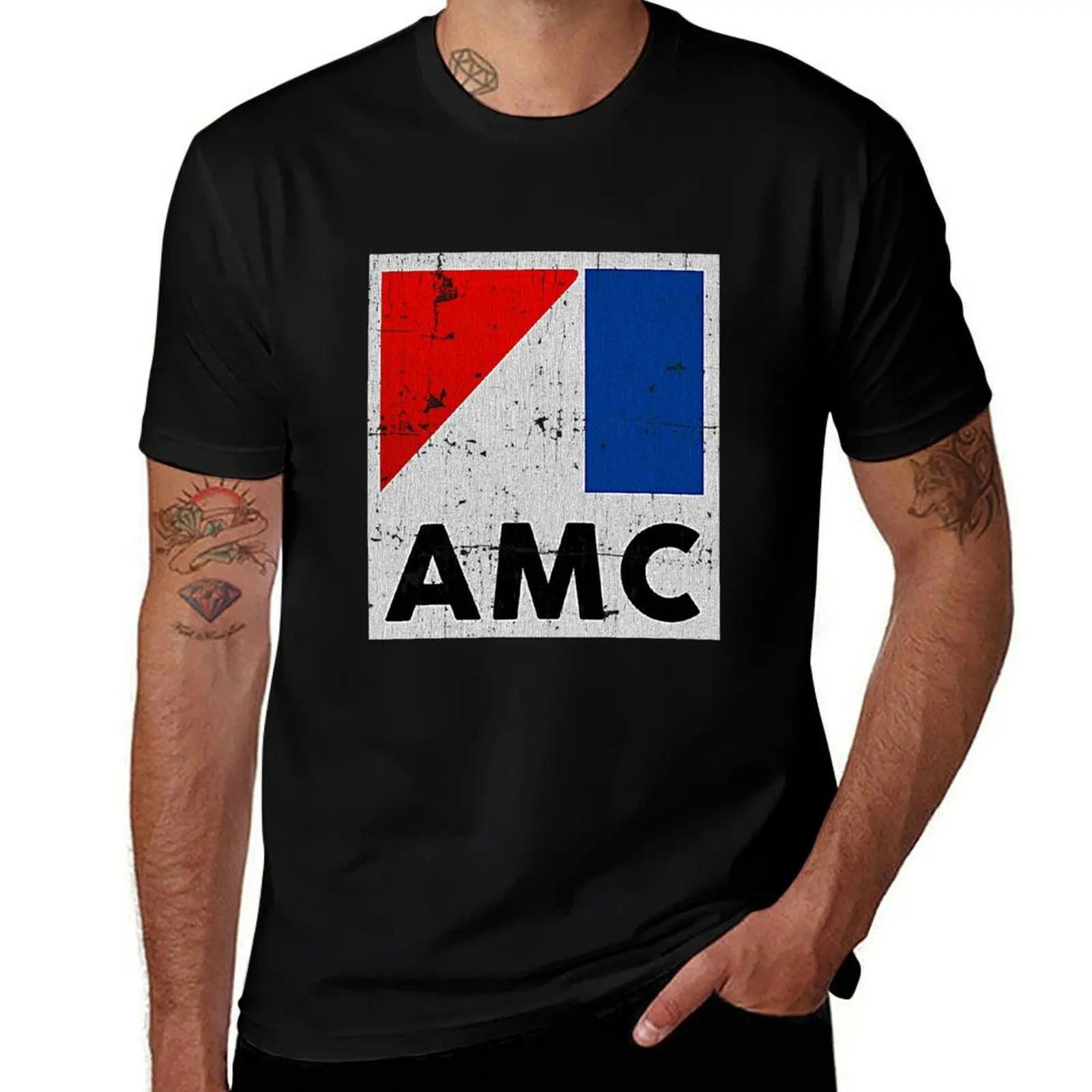 Винтажная футболка AMC American Motors Corporation с изображением аниме-фигурок, винтажная футболка с рисунком, мужские футболки