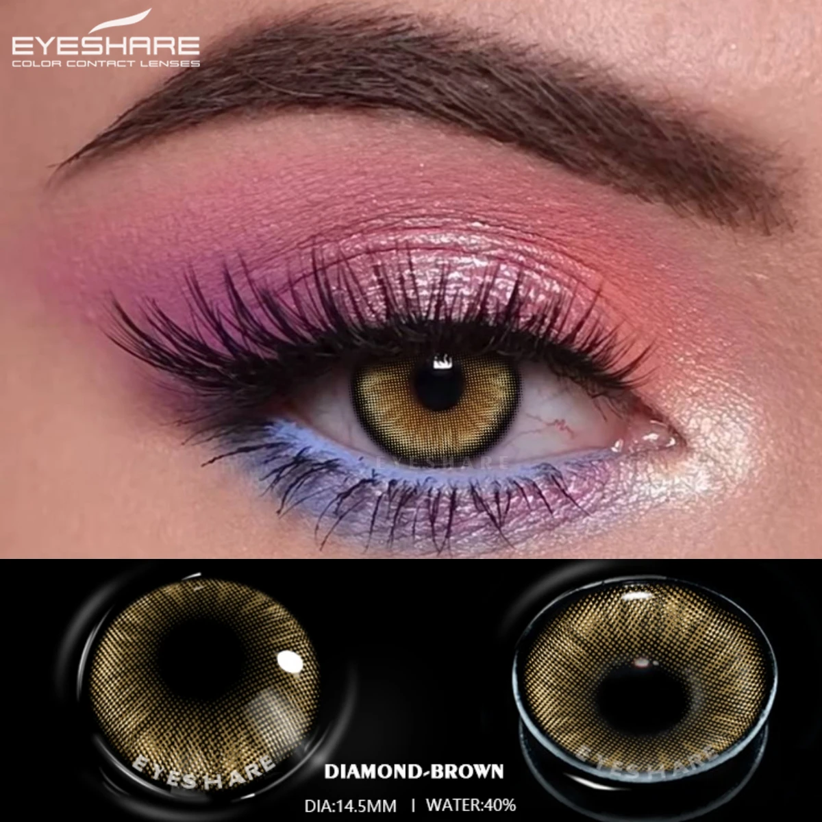 Фото 1 пара натуральных цветных контактных линз EYESHARE для глаз, коричневых глаз, контактные линзы, модные синие контактные линзы, ежегодные серые линзы №3