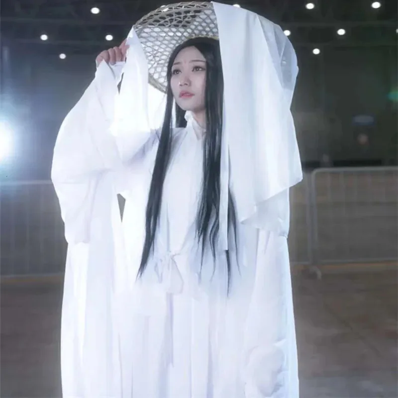 Фото Xie Lian Косплей Костюм Tian Guan Ci Fu Косплей Xielian Парики Бамбуковая шляпа Опора Мужчины Женщины Хэллоуин Комикс Полный комплект Аниме Косплей №3