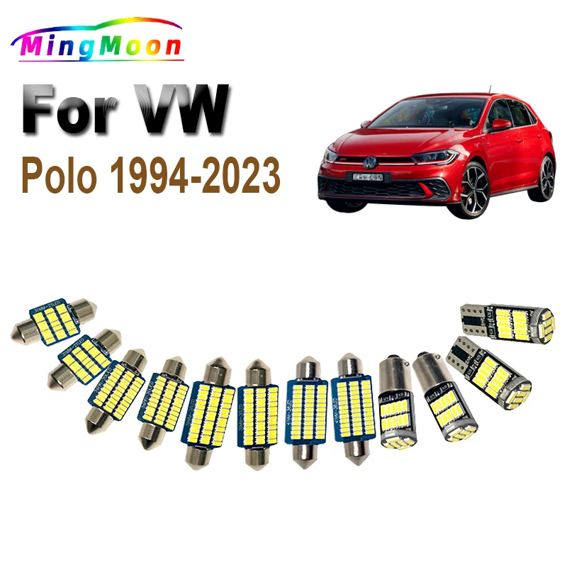 Для VW Polo 6R 6C 9N 6N AW1 1994- 2019 2020 2021 2022 2023 автомобильный светящийся внутренний багажник купольная карта для чтения солнцезащитный козырек Детский комплект