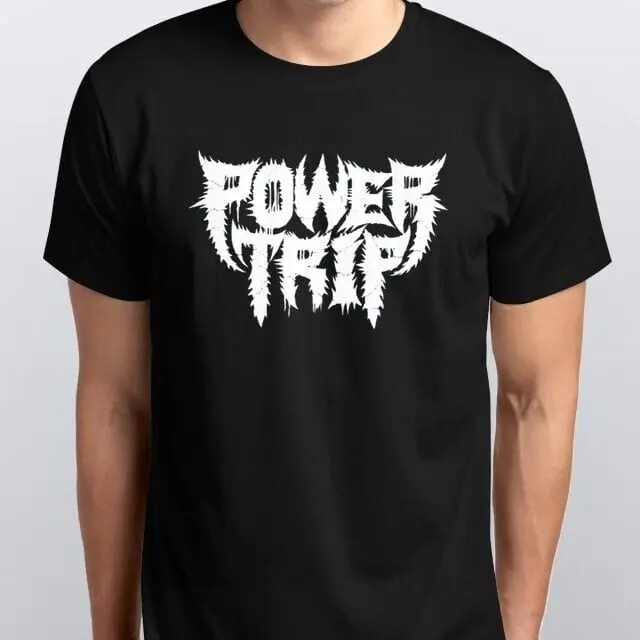 Новая футболка POWER TRIP, Размеры S M L XL XXL, цвета: черный, белый