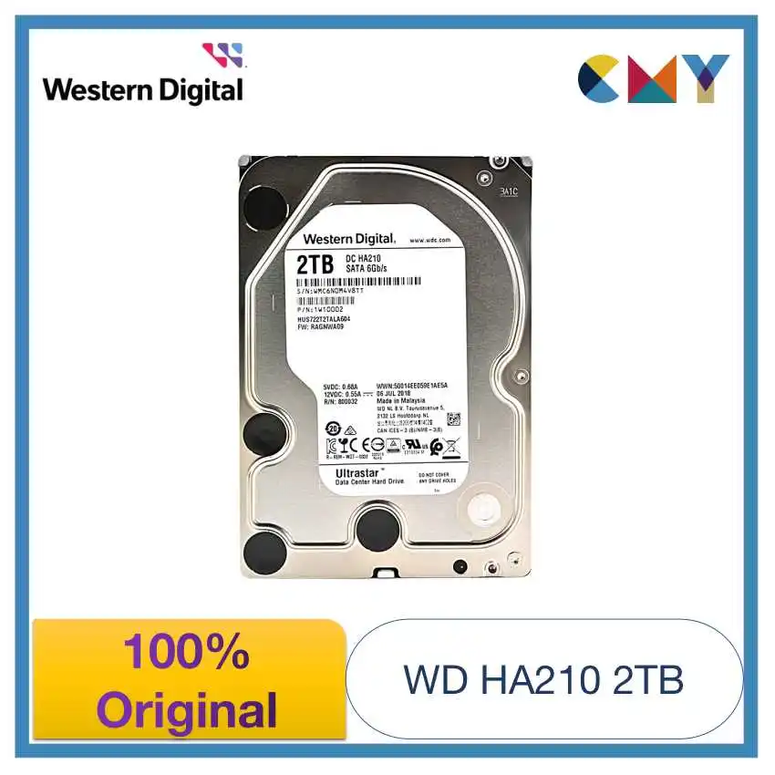 100% Оригинальный Western Digital WD Ultrastar 2 ТБ 3,5 HDD Enterprise жесткий диск SATA 7200 rpm HA210 HUS722T2TALA604