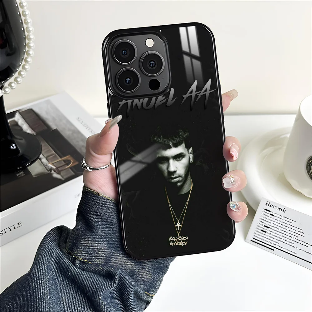 Фото Крутой чехол для телефона Rapper A-Anuel AA для iPhone 16, 15, 14, 13, 12, 11 Pro Xs Max Mini Plus, противоскользящий, жесткий, противоударный, жесткий чехол №2