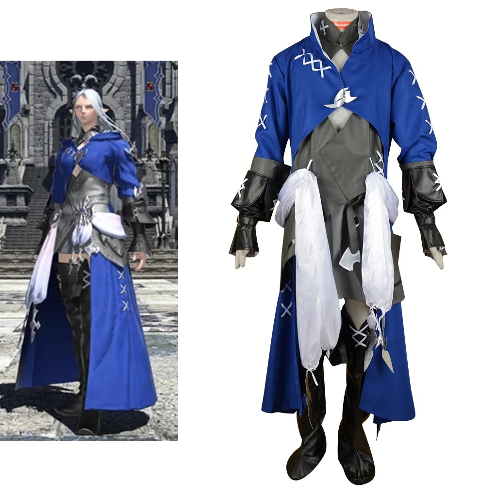 Костюм для косплея игры FFXIV Ysayle Dangoulain, женская синяя боевая форма, костюм для вечеринки на Хэллоуин, FF14, маскировочная одежда