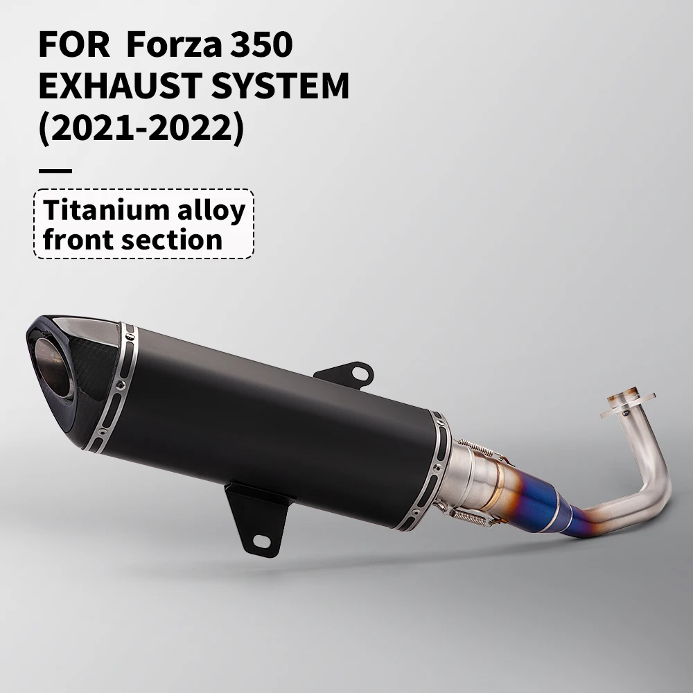 Подходит для выхлопной системы Forza 350 forza 350 (2021-2022) Комплект передних глушителей из титанового сплава с карбоновым хвостом