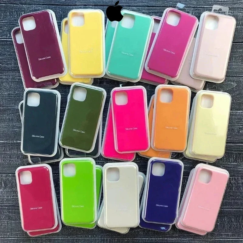 Оригинальный силиконовый чехол для iPhone 15 14 13 12 X XR XS MAX, Официальный чехол для iPhone 15 Plus 11 Pro Max