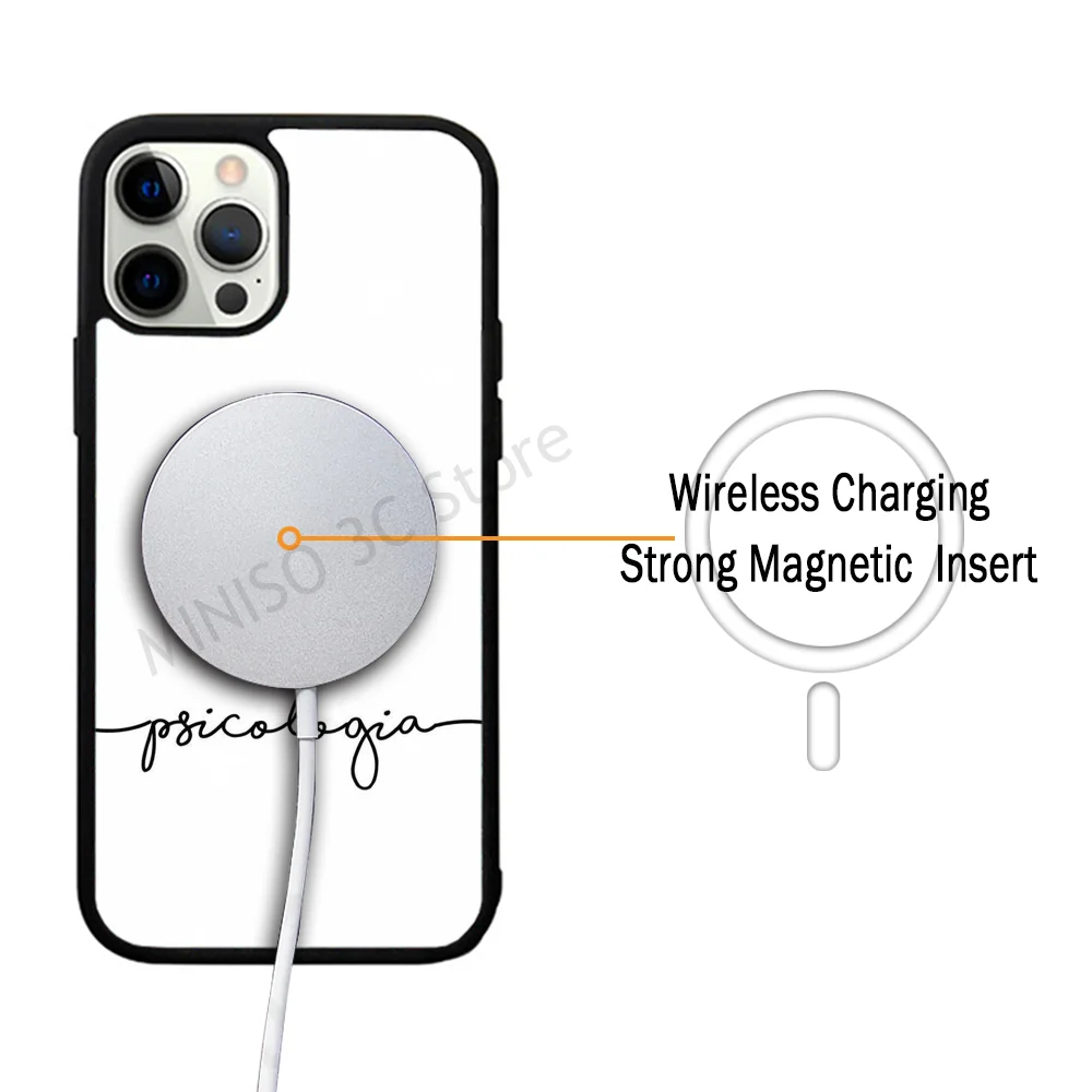 Фото Магнитный чехол для телефона с логотипом психологии для IPhone 15 14 13 Pro Max 11 12 Mini для Magsafe №2