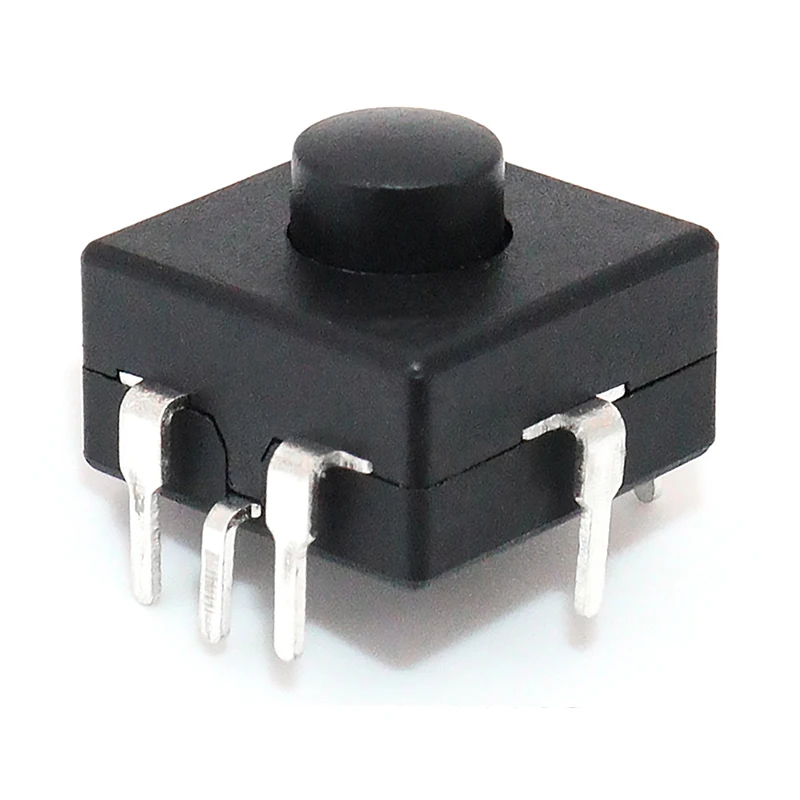 100 шт., 12*12*9, черная блокировочная кнопка, 5PIN, самоблокировка