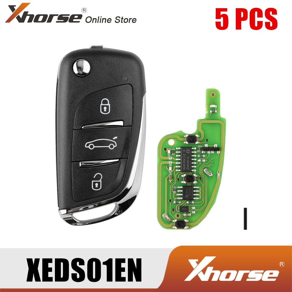 Супер пульт дистанционного управления Xhorse XEDS01EN для DS Style, 3 кнопки со встроенным супер чипом, английская версия, 5 шт.